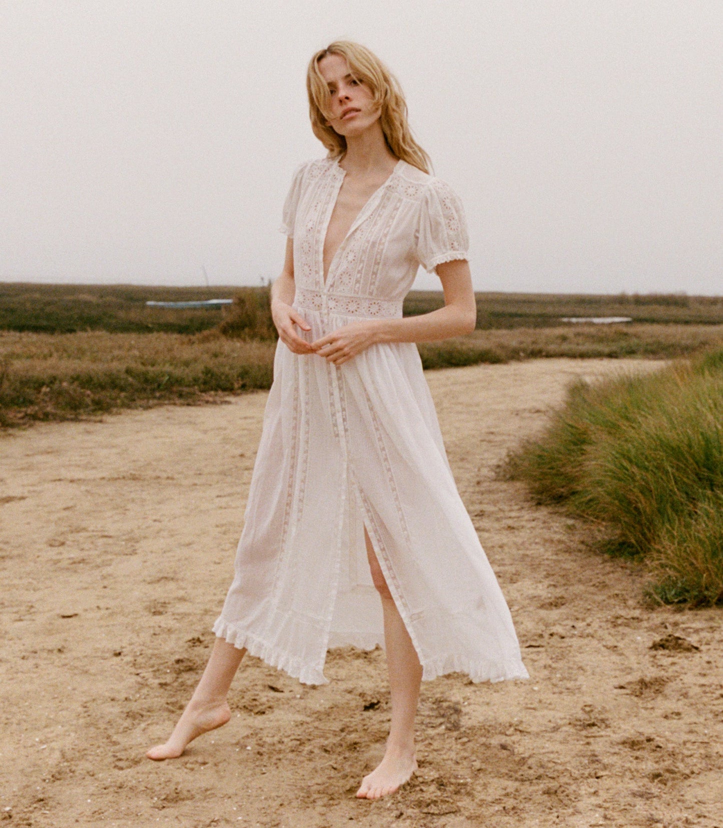 DÔEN Women Windsor Dress - Salt