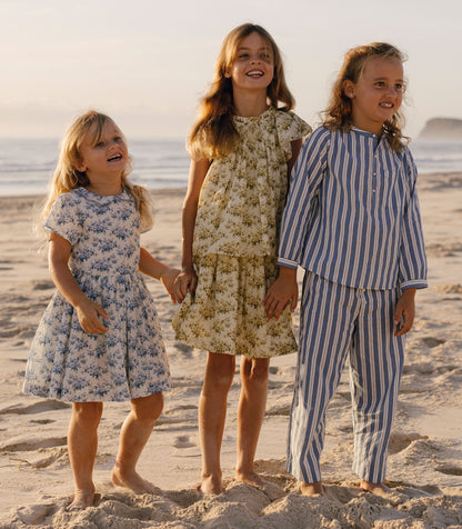 DÔEN Kids Dua Dress - Bleu Rosier Floral