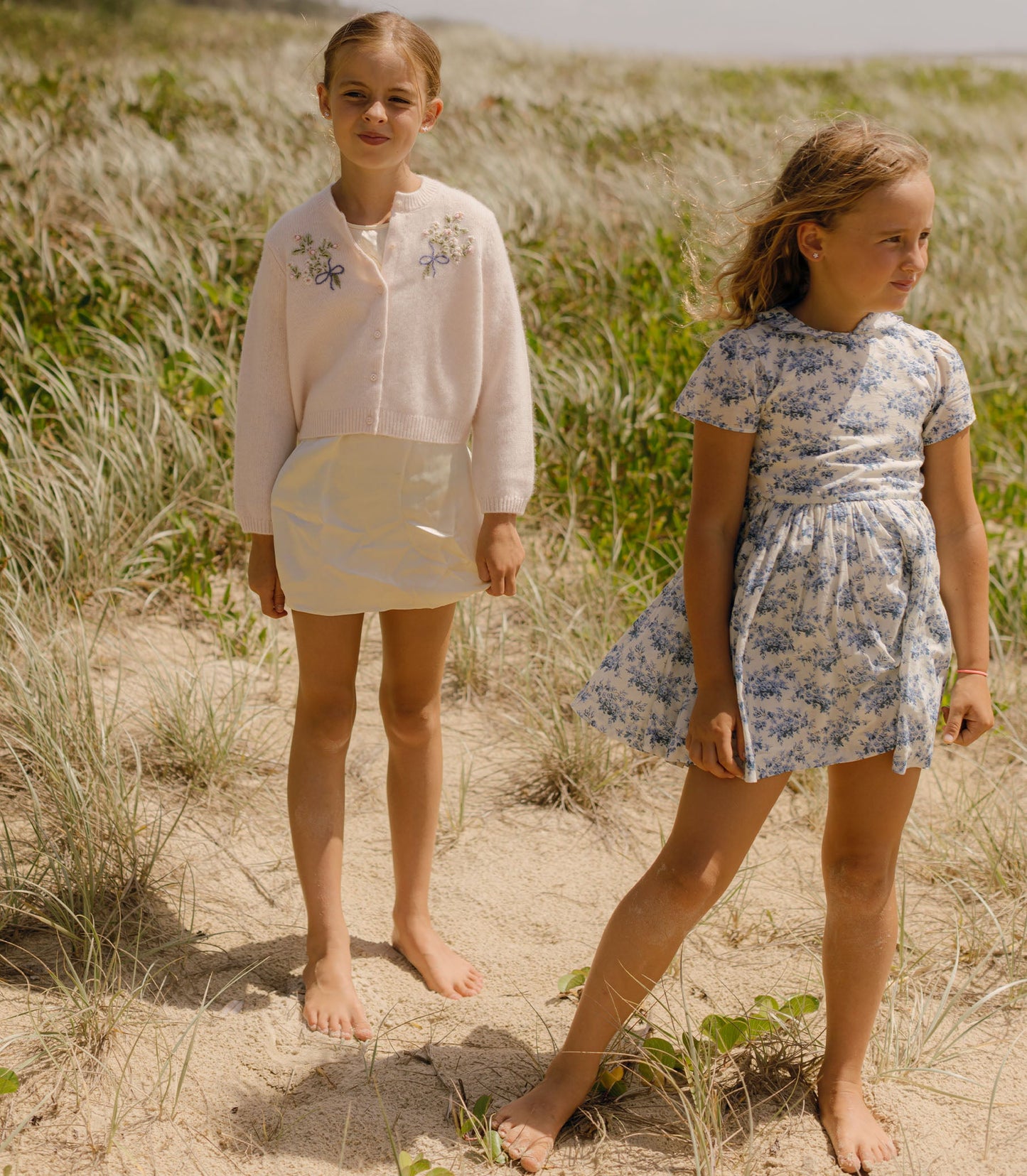 DÔEN Kids Dua Dress - Bleu Rosier Floral
