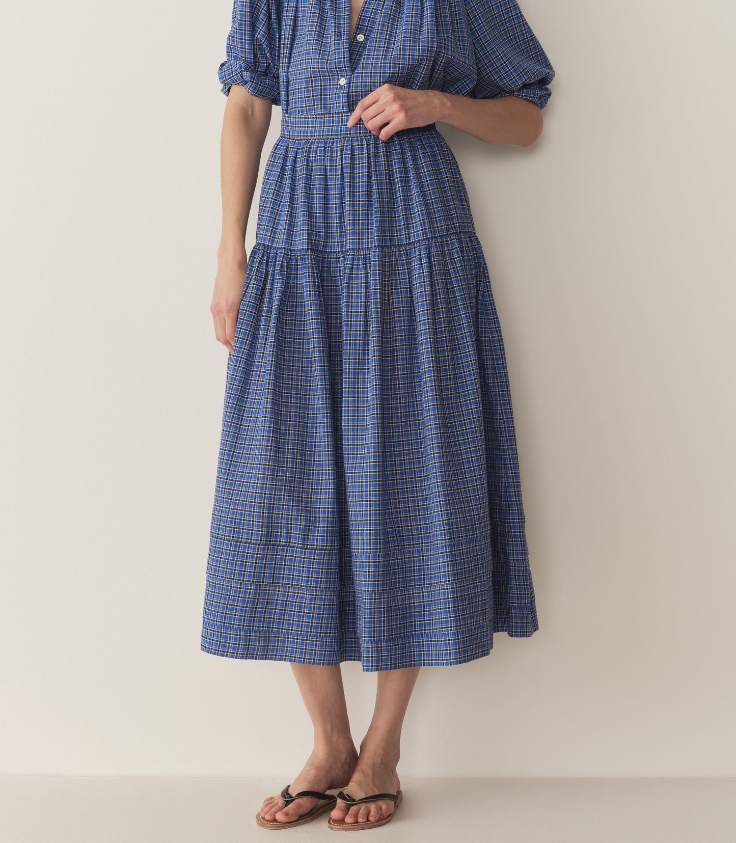 DÔEN Women Sebastiane Skirt - Cassis Check
