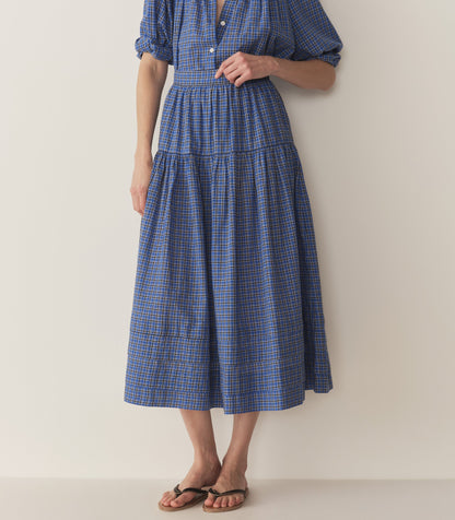 DÔEN Women Sebastiane Skirt - Cassis Check