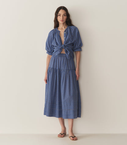 DÔEN Women Sebastiane Skirt - Cassis Check