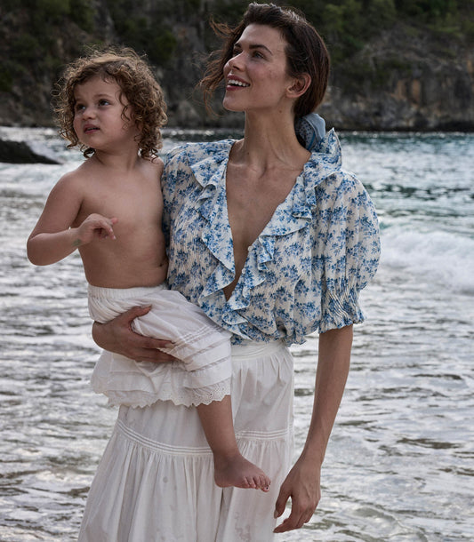 DÔEN Women Henri Top - Bleu Rosier Floral