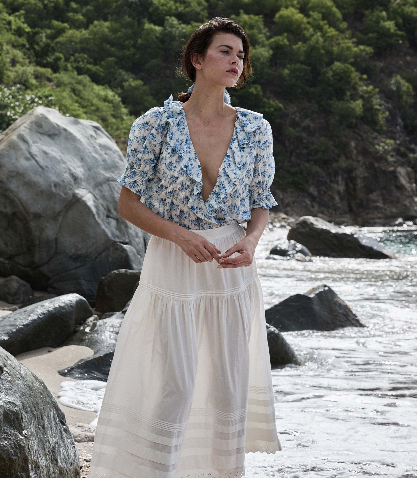 DÔEN Women Henri Top - Bleu Rosier Floral