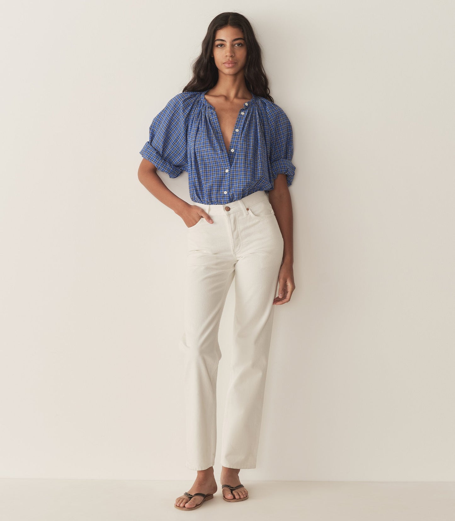 DÔEN Women Jonie Top - Cassis Check