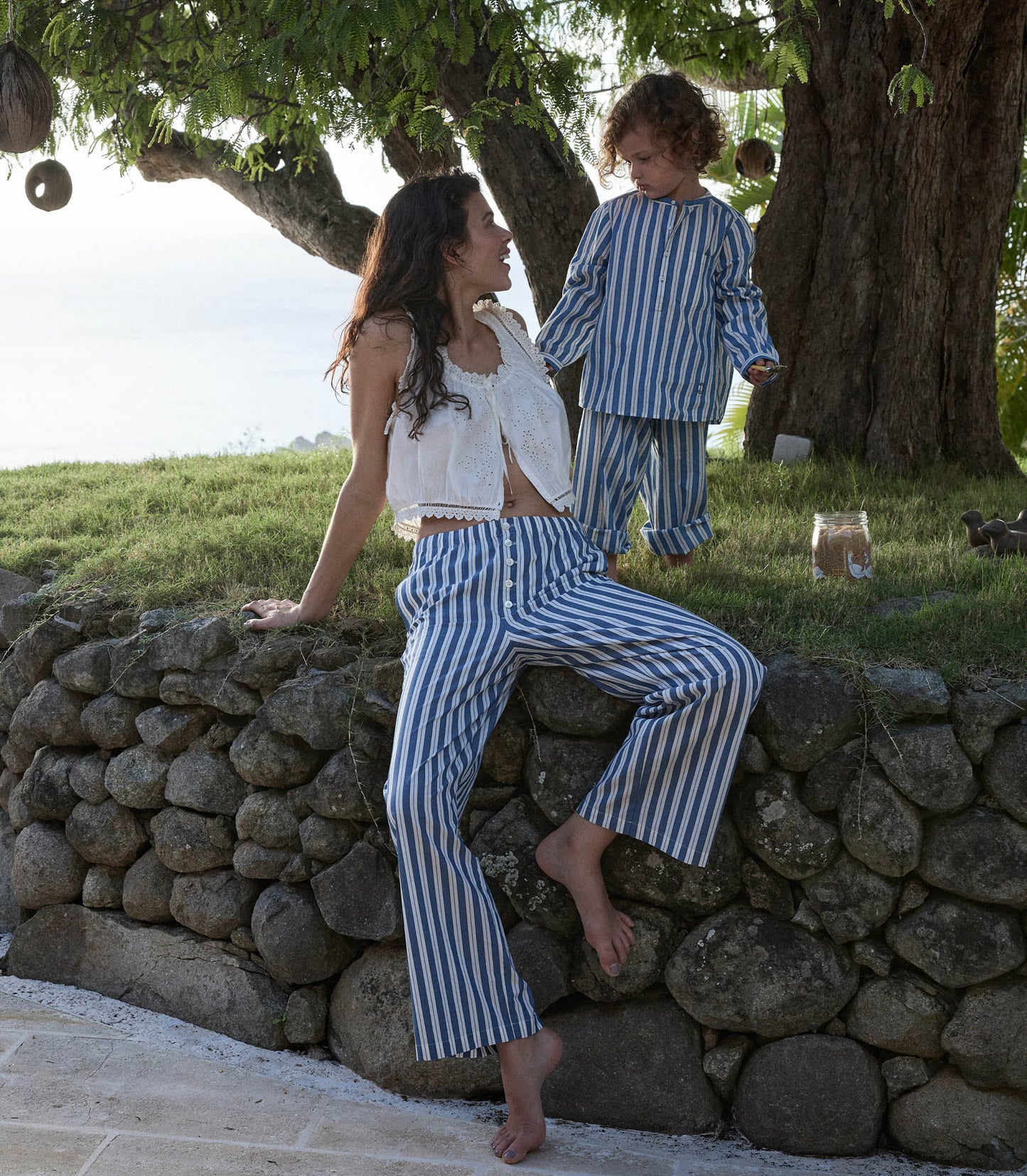 DÔEN Women Morgan Pant - Lucerne Stripe