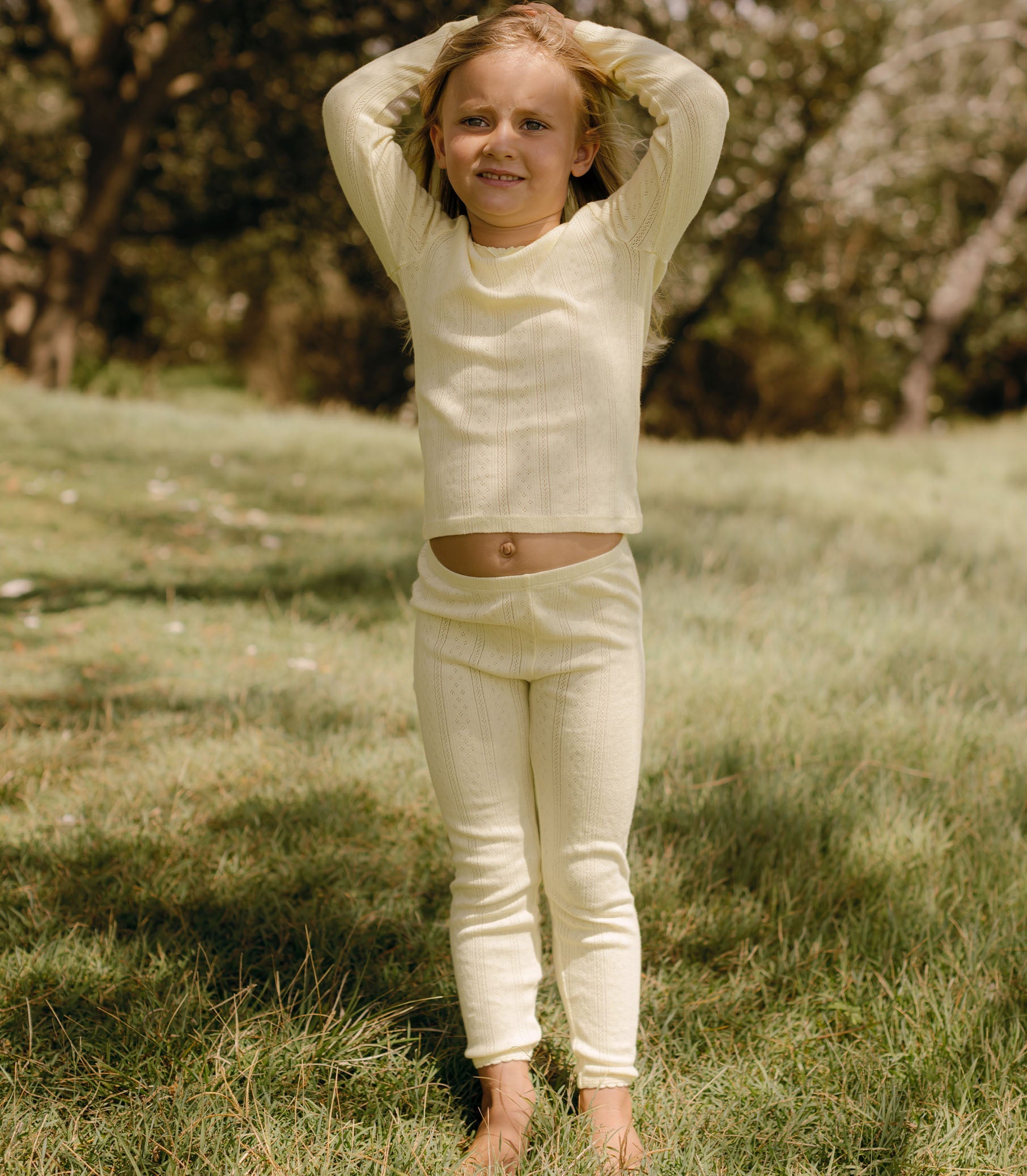 DÔEN Kids Lajou Pant - Creme Citron Quelle Jolie Pointelle