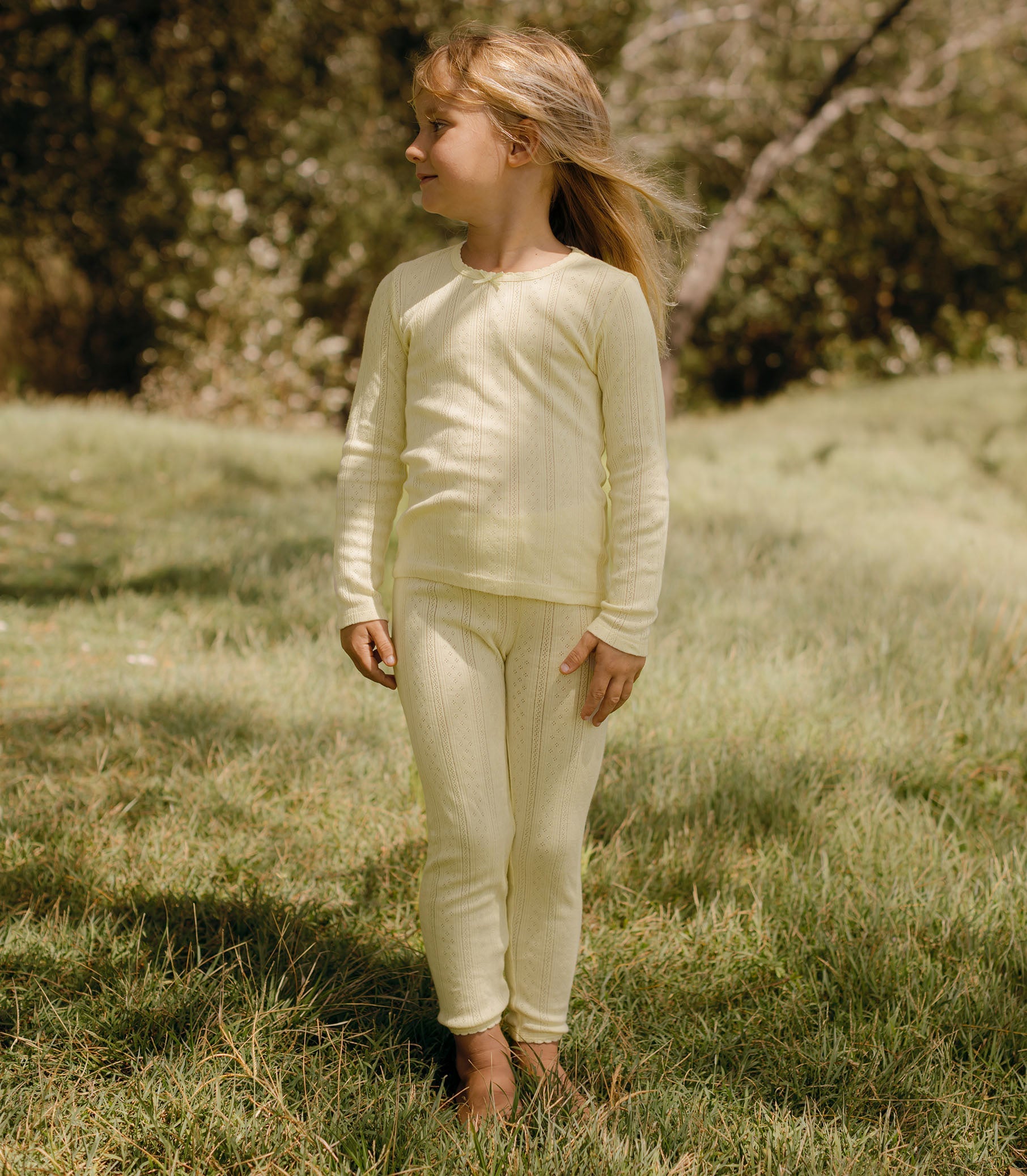 DÔEN Kids Octave Tee - Creme Citron Quelle Jolie Pointelle