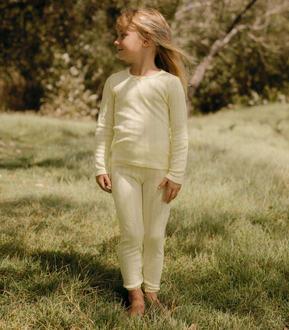 DÔEN Kids Octave Tee - Creme Citron Quelle Jolie Pointelle