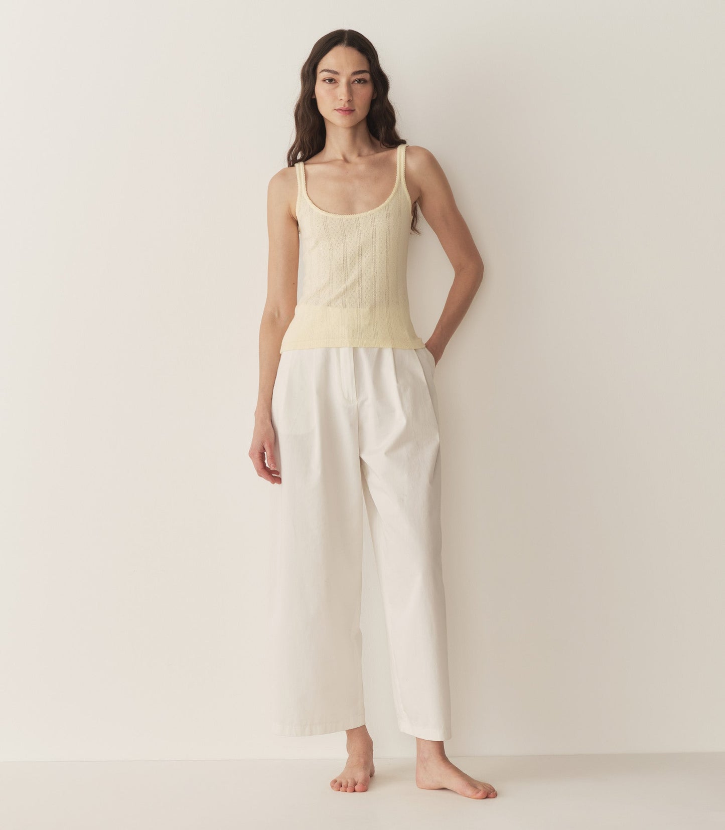DÔEN Women Shae Tank - Creme Citron Quelle Jolie Pointelle