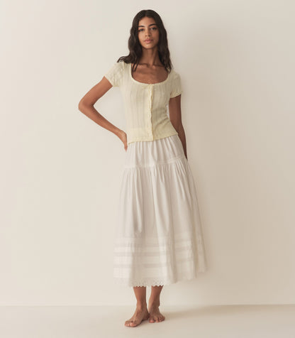 DÔEN Women Lara Tee - Creme Citron Quelle Jolie Pointelle