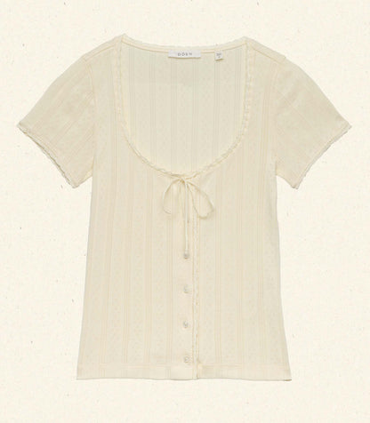 DÔEN Women Lara Tee - Creme Citron Quelle Jolie Pointelle