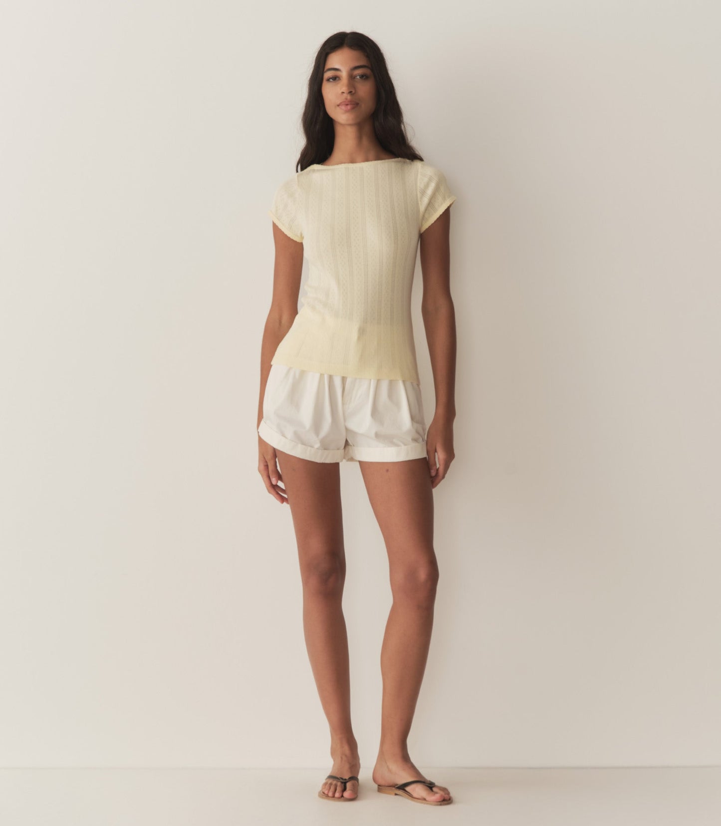 DÔEN Women Pauline Tee - Creme Citron Quelle Jolie Pointelle