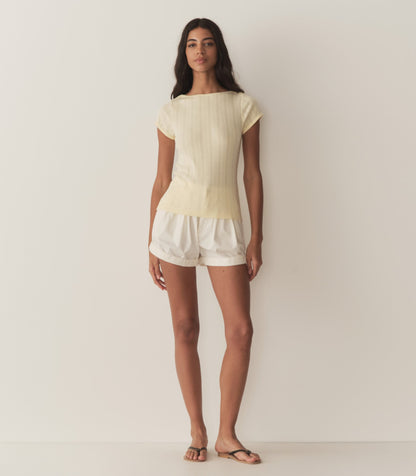 DÔEN Women Pauline Tee - Creme Citron Quelle Jolie Pointelle