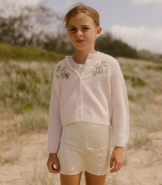 DÔEN Kids Petit Gardenia Cardigan - Pink Daisy