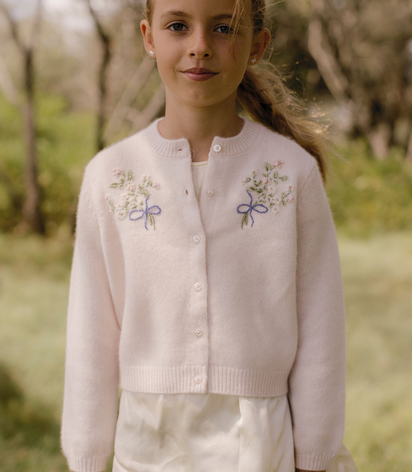 DÔEN Kids Petit Gardenia Cardigan - Pink Daisy