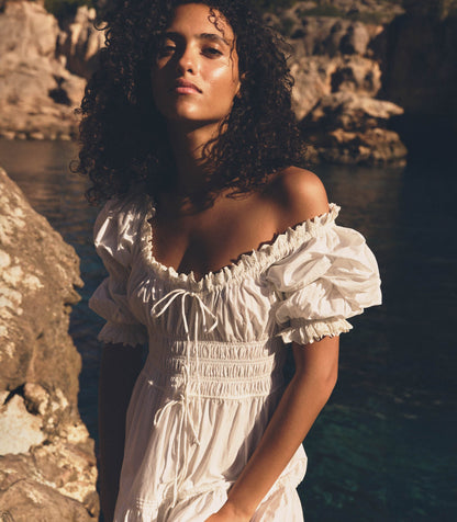 DÔEN Women Bardot Dress - Powder