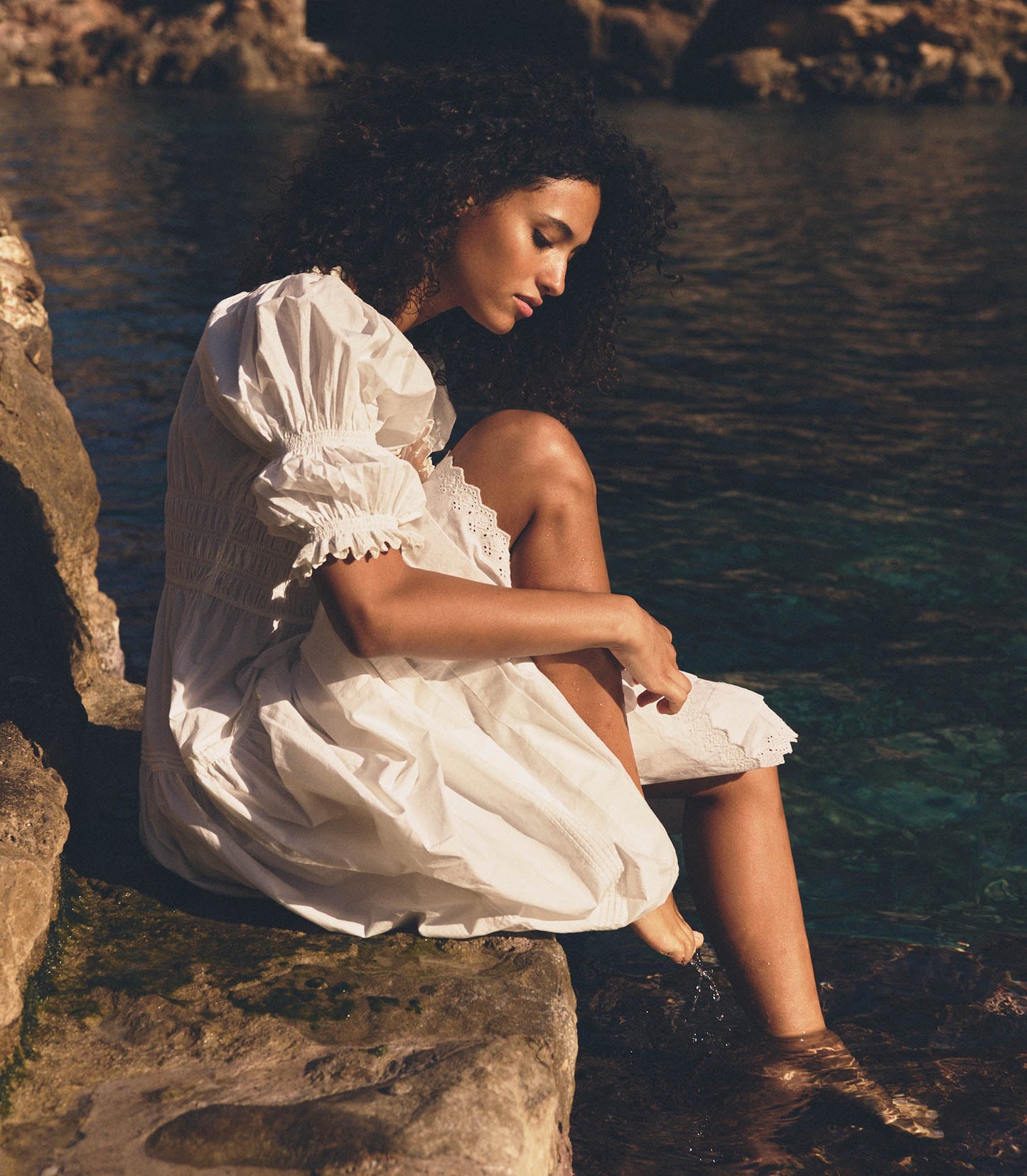 DÔEN Women Bardot Dress - Powder