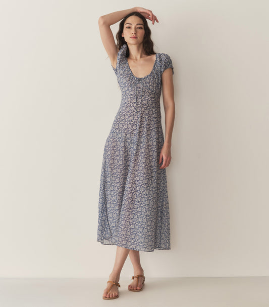 DÔEN Women Sofia Dress - Blue Porcelain Tea Floral