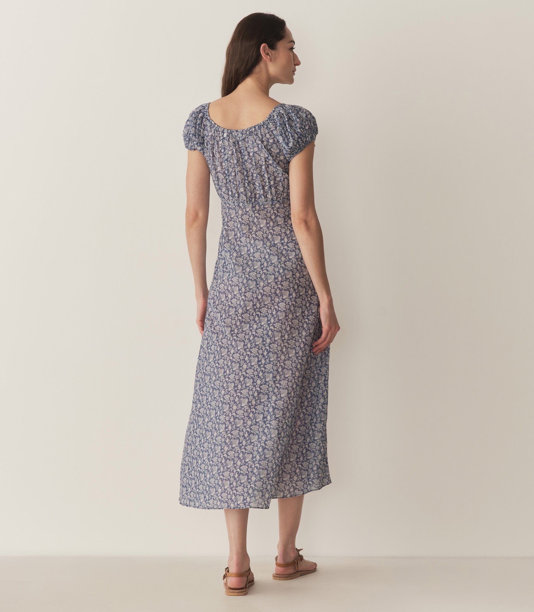 DÔEN Women Sofia Dress - Blue Porcelain Tea Floral