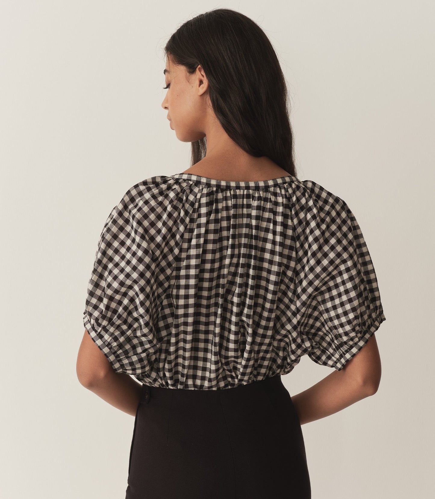 DÔEN Women June Top - Noir Greta Gingham
