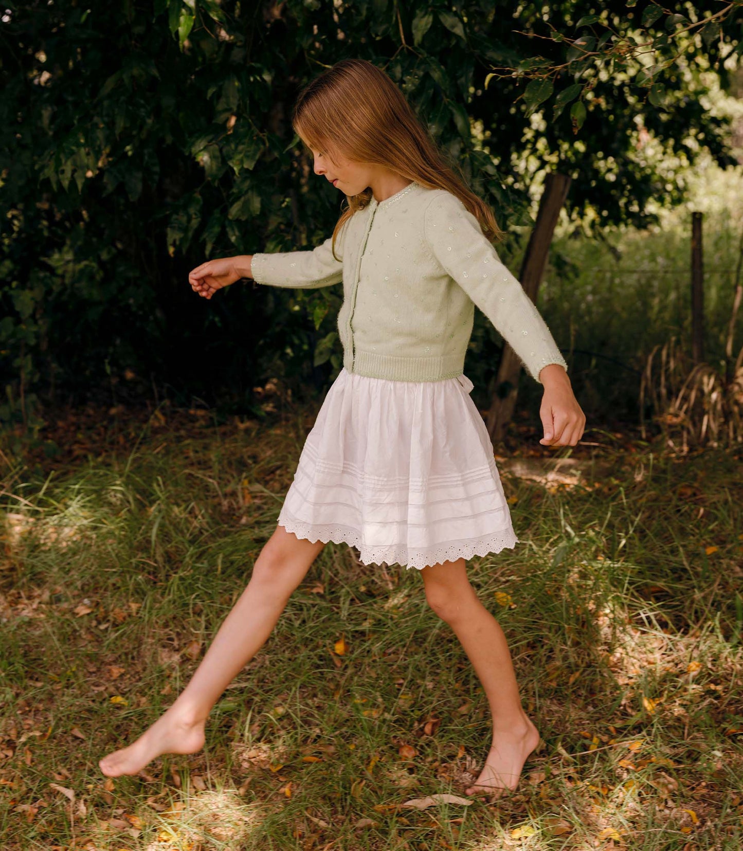 DÔEN Kids Little Paillette Cardigan - Mint Tea