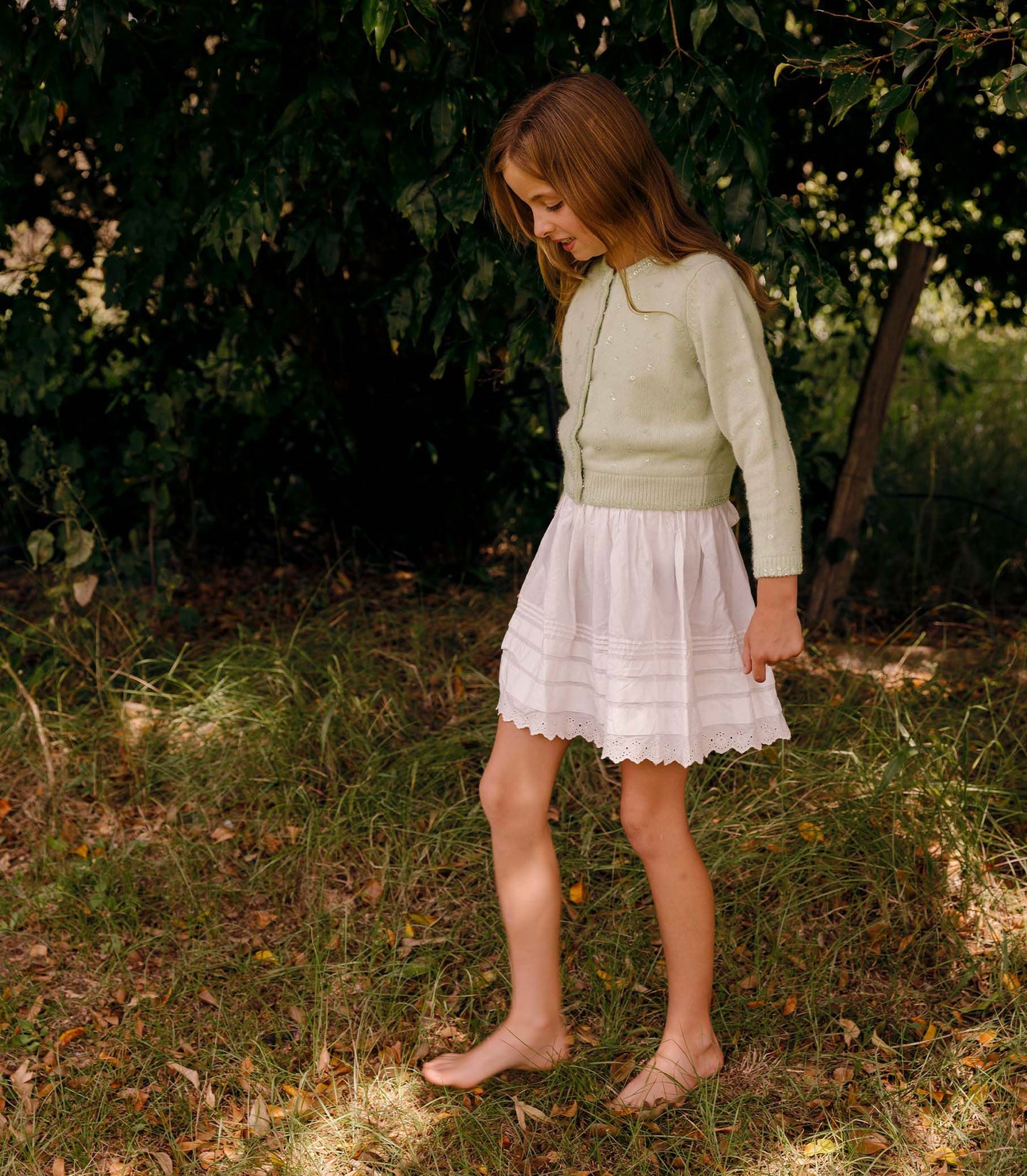 DÔEN Kids Little Paillette Cardigan - Mint Tea
