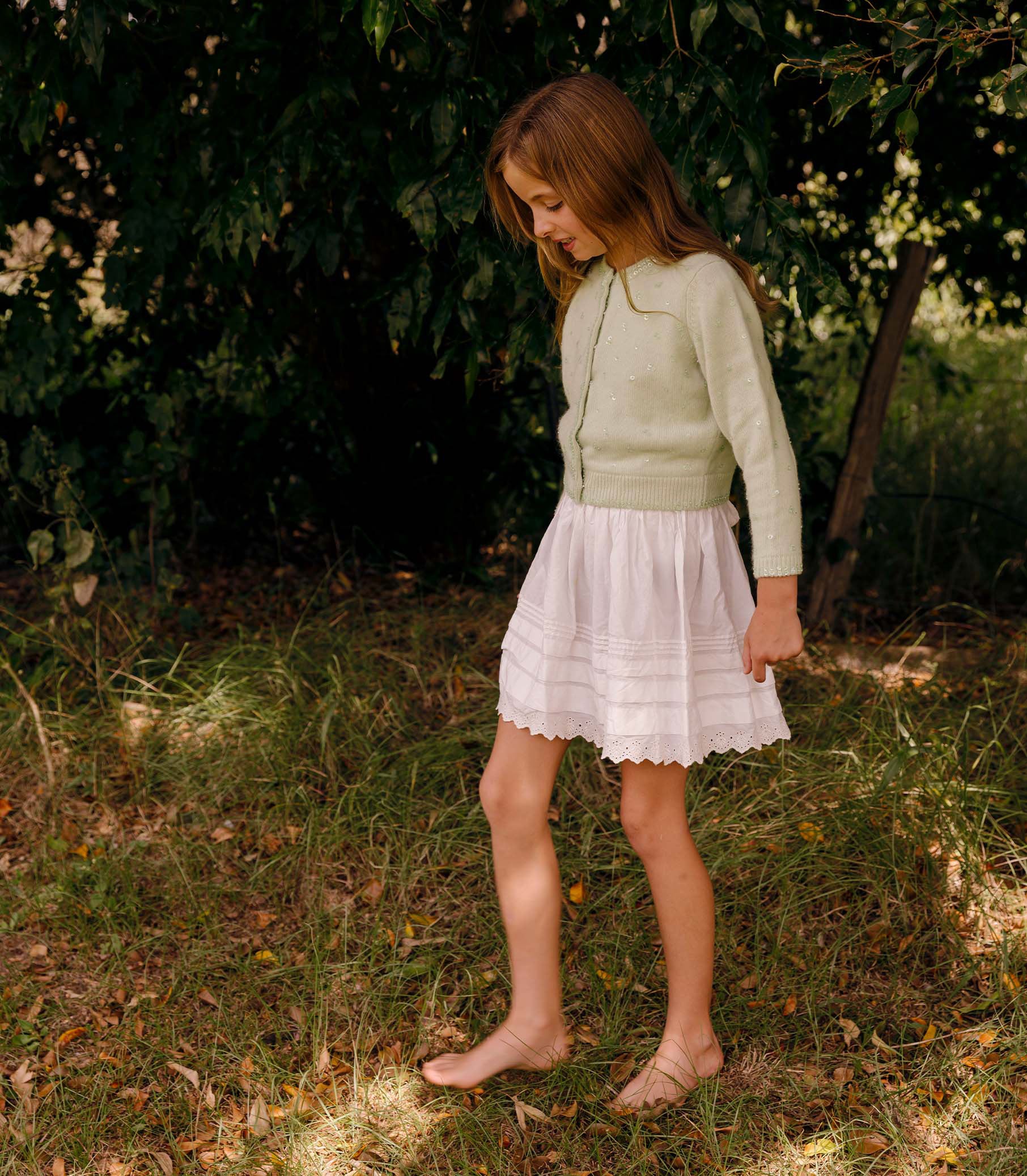 DÔEN Kids Little Paillette Cardigan - Mint Tea