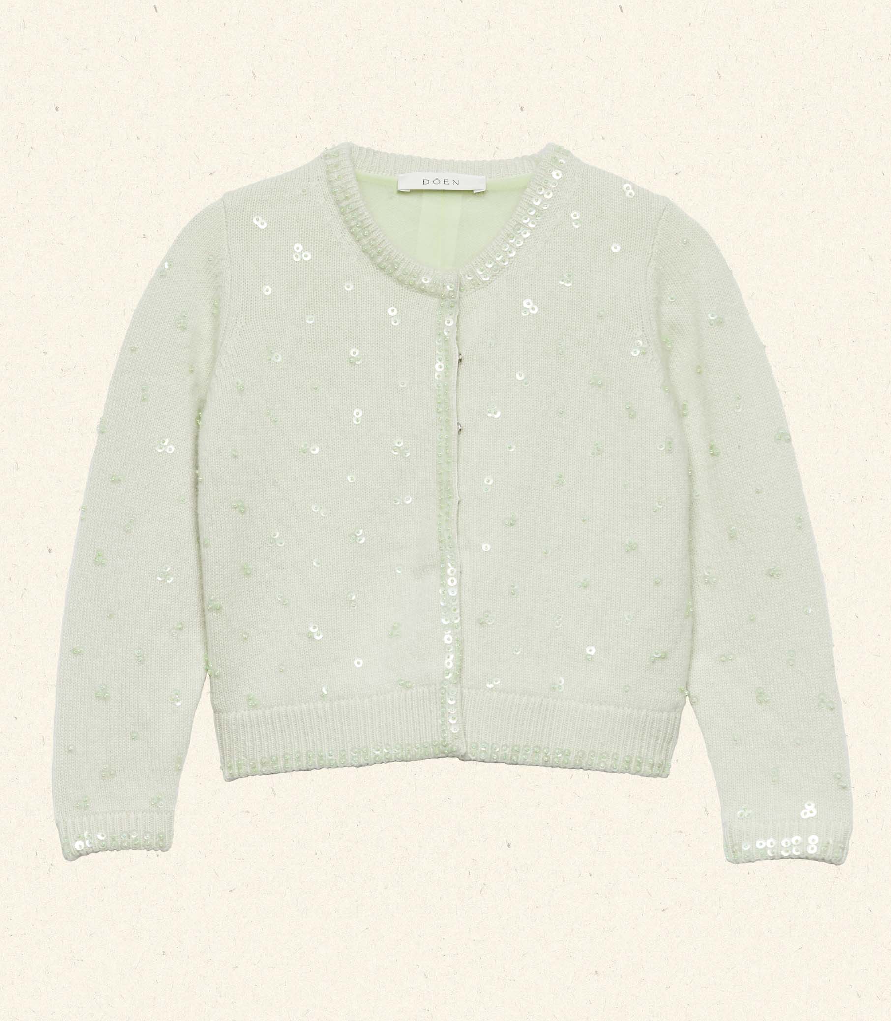 DÔEN Kids Little Paillette Cardigan - Mint Tea