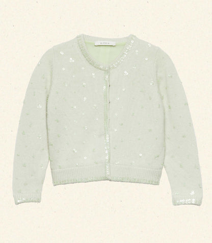 DÔEN Kids Little Paillette Cardigan - Mint Tea