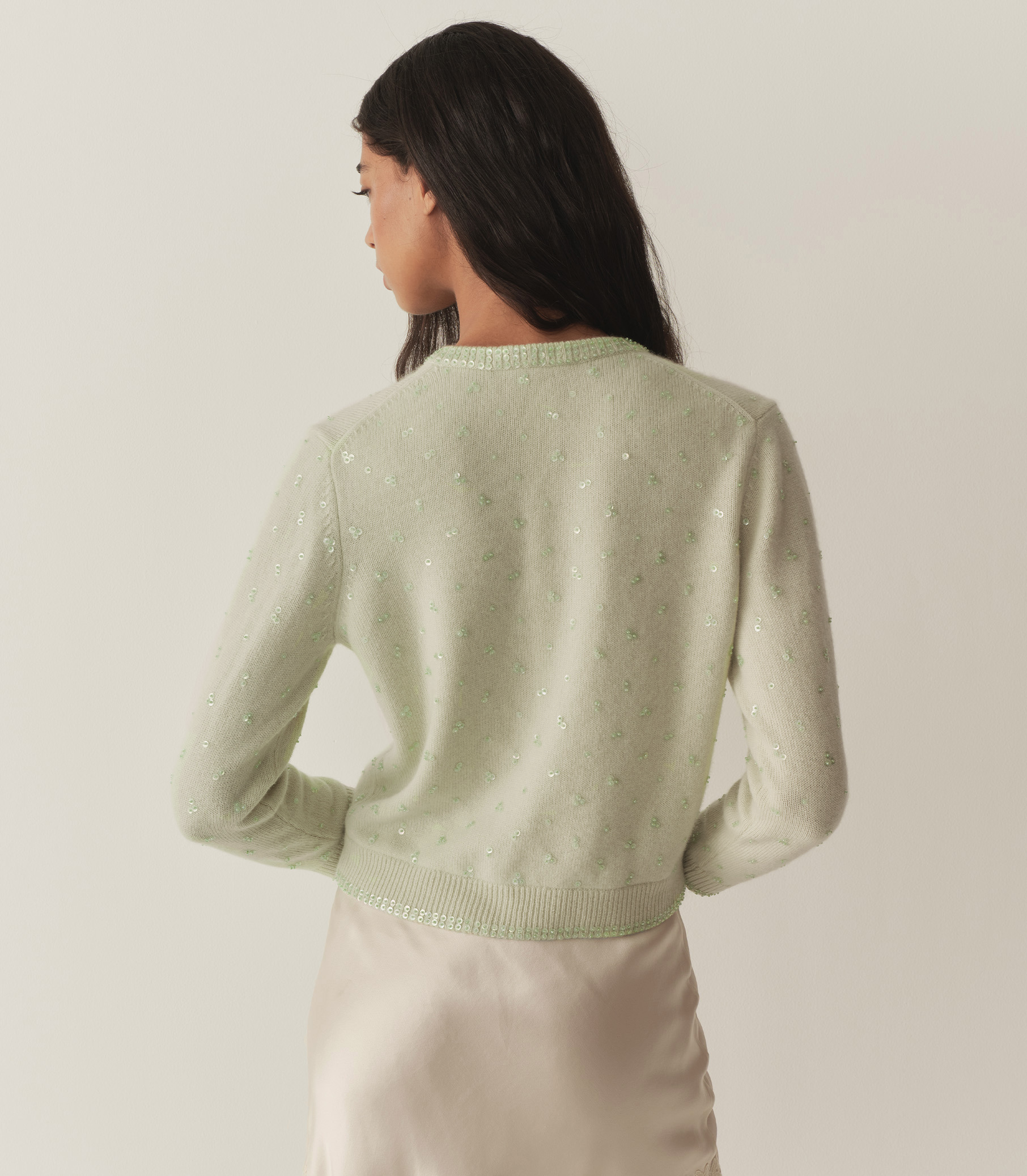 DÔEN Women Paillette Cardigan - Mint Tea