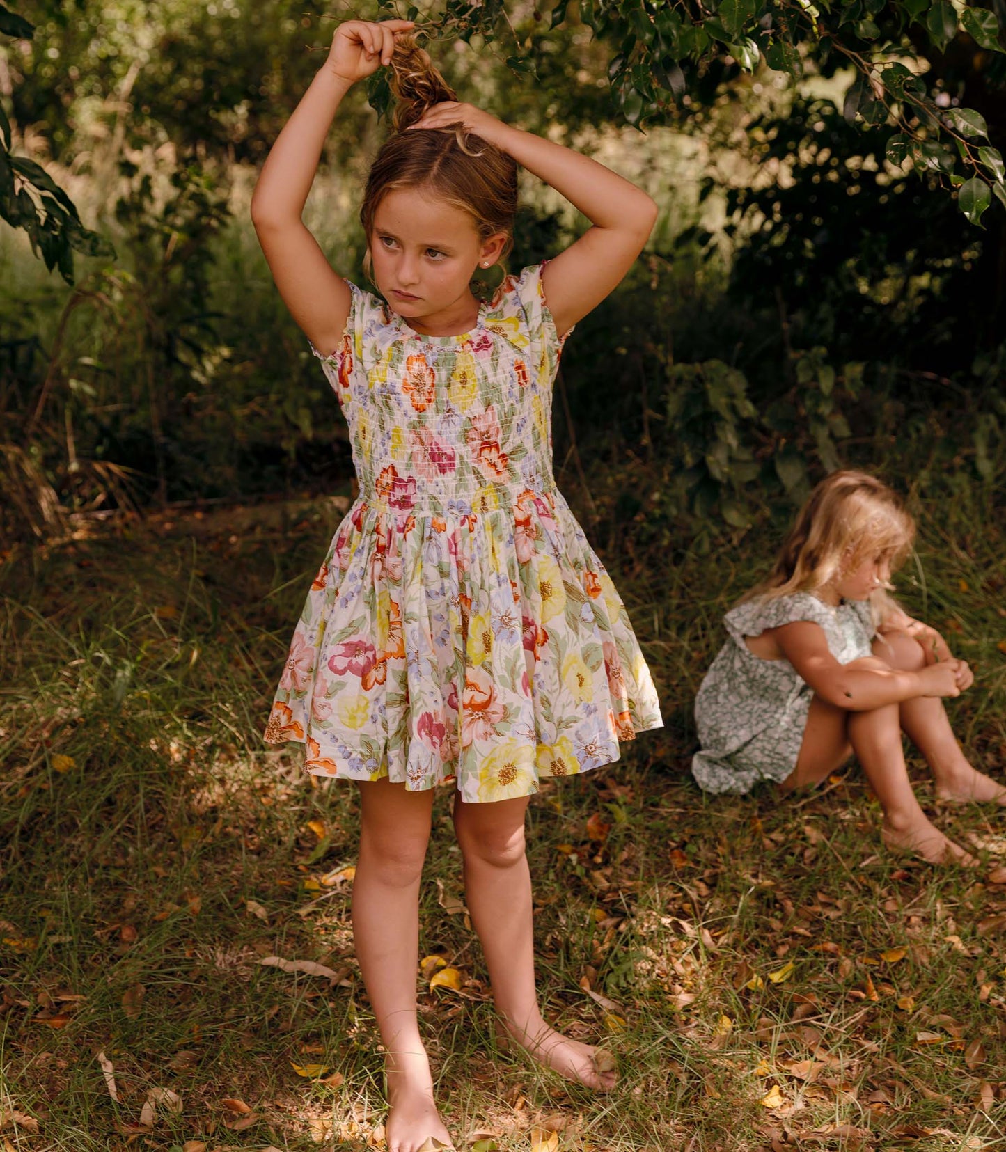 DÔEN Kids Mae Dress - Blanc Anemone Bloom