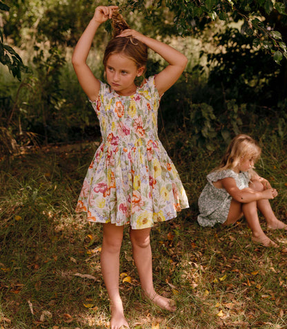 DÔEN Kids Mae Dress - Blanc Anemone Bloom