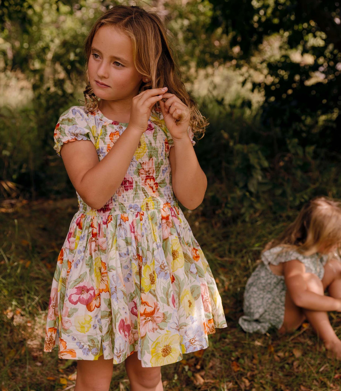 DÔEN Kids Mae Dress - Blanc Anemone Bloom