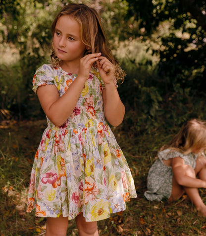 DÔEN Kids Mae Dress - Blanc Anemone Bloom