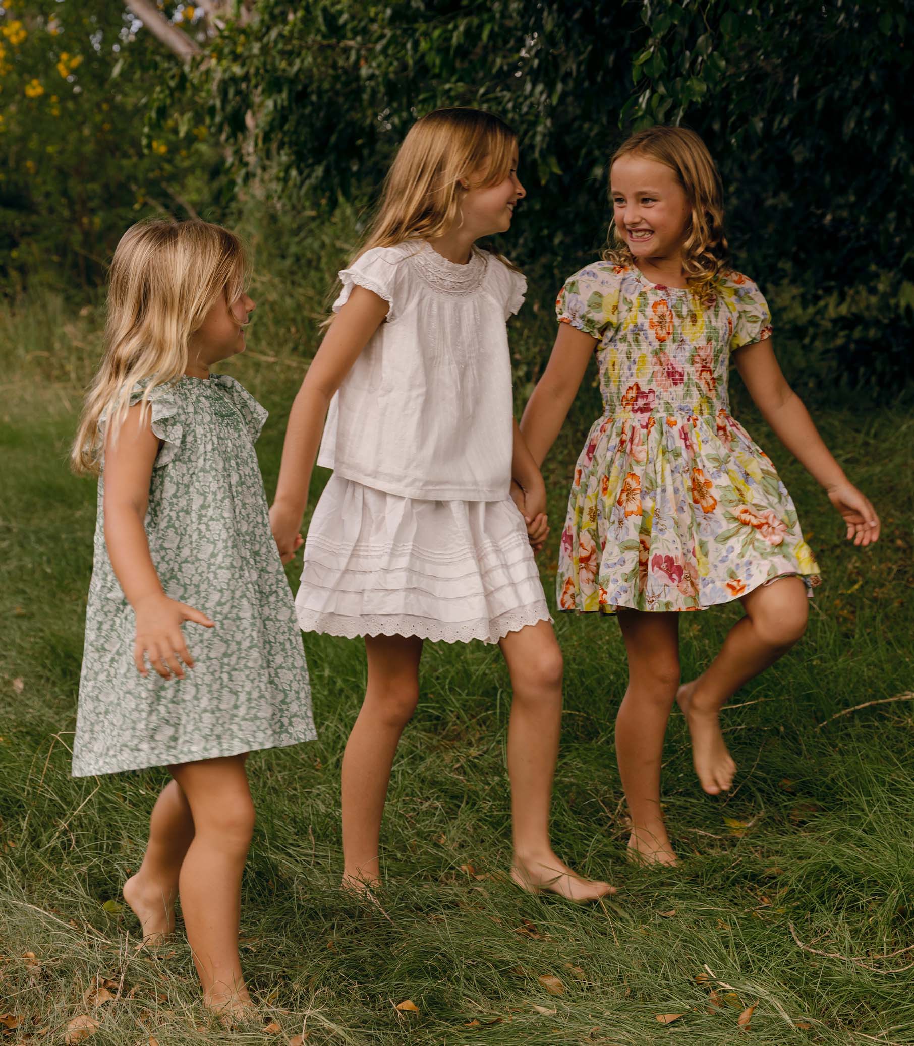 DÔEN Kids Mae Dress - Blanc Anemone Bloom
