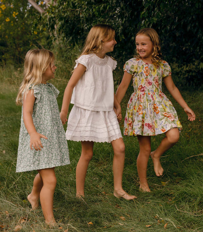 DÔEN Kids Mae Dress - Blanc Anemone Bloom