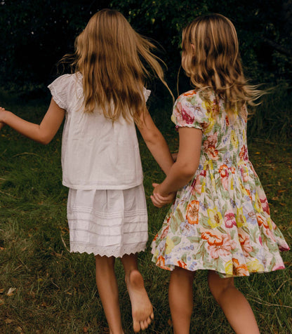 DÔEN Kids Mae Dress - Blanc Anemone Bloom