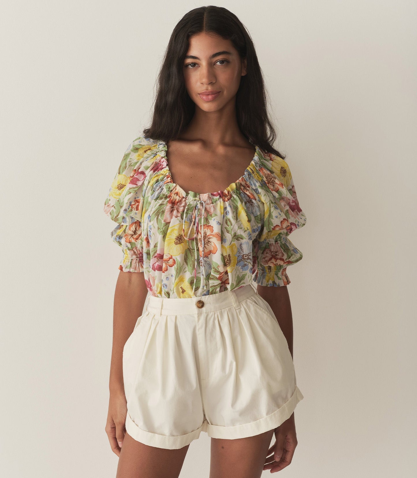 DÔEN Women Inez Top - Blanc Anemone Bloom