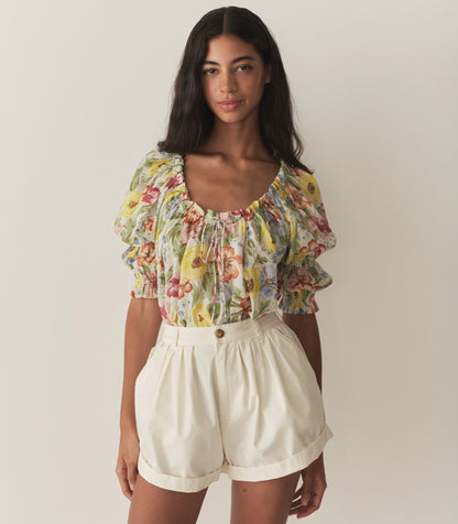 DÔEN Women Inez Top - Blanc Anemone Bloom