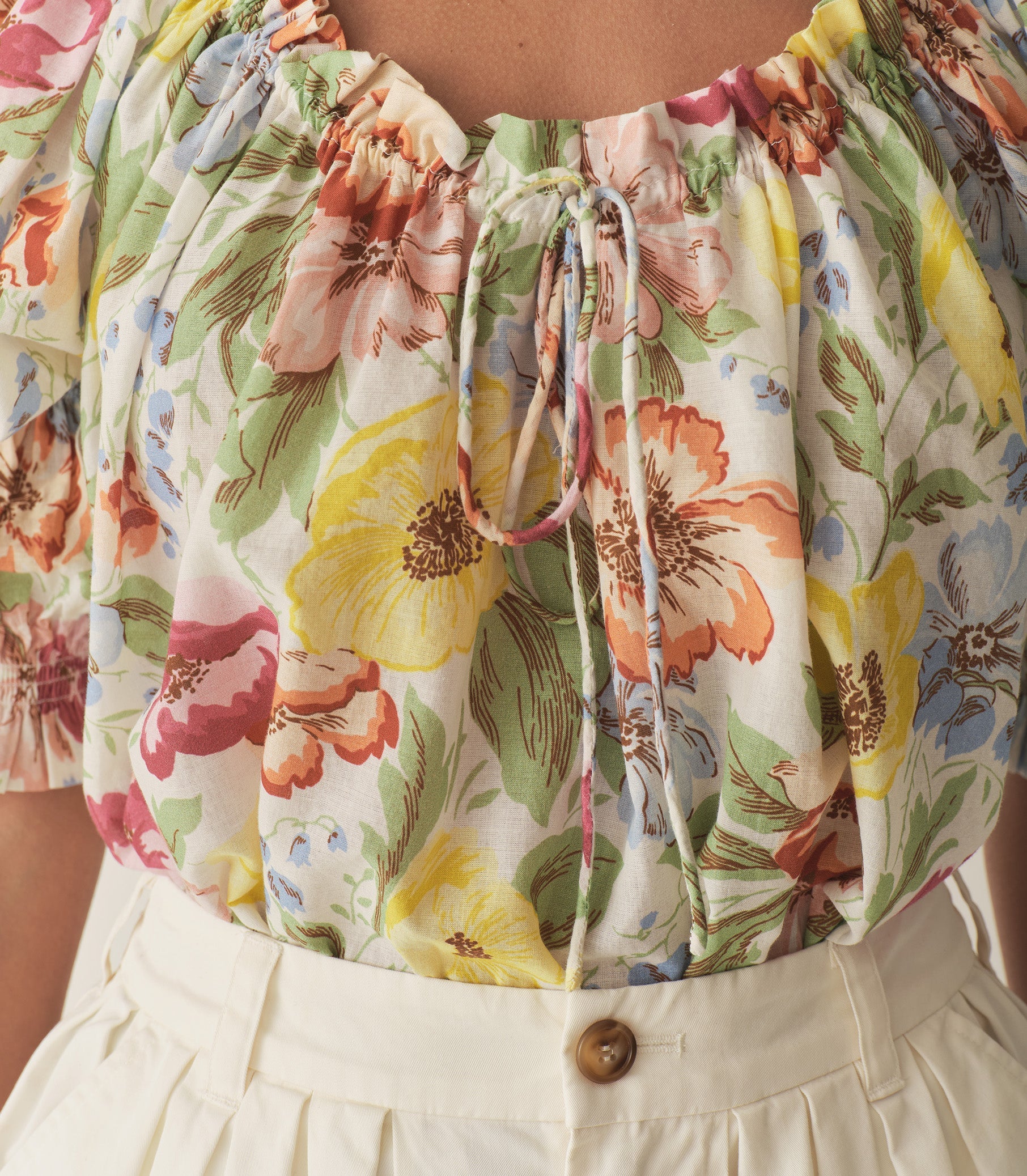 DÔEN Women Inez Top - Blanc Anemone Bloom