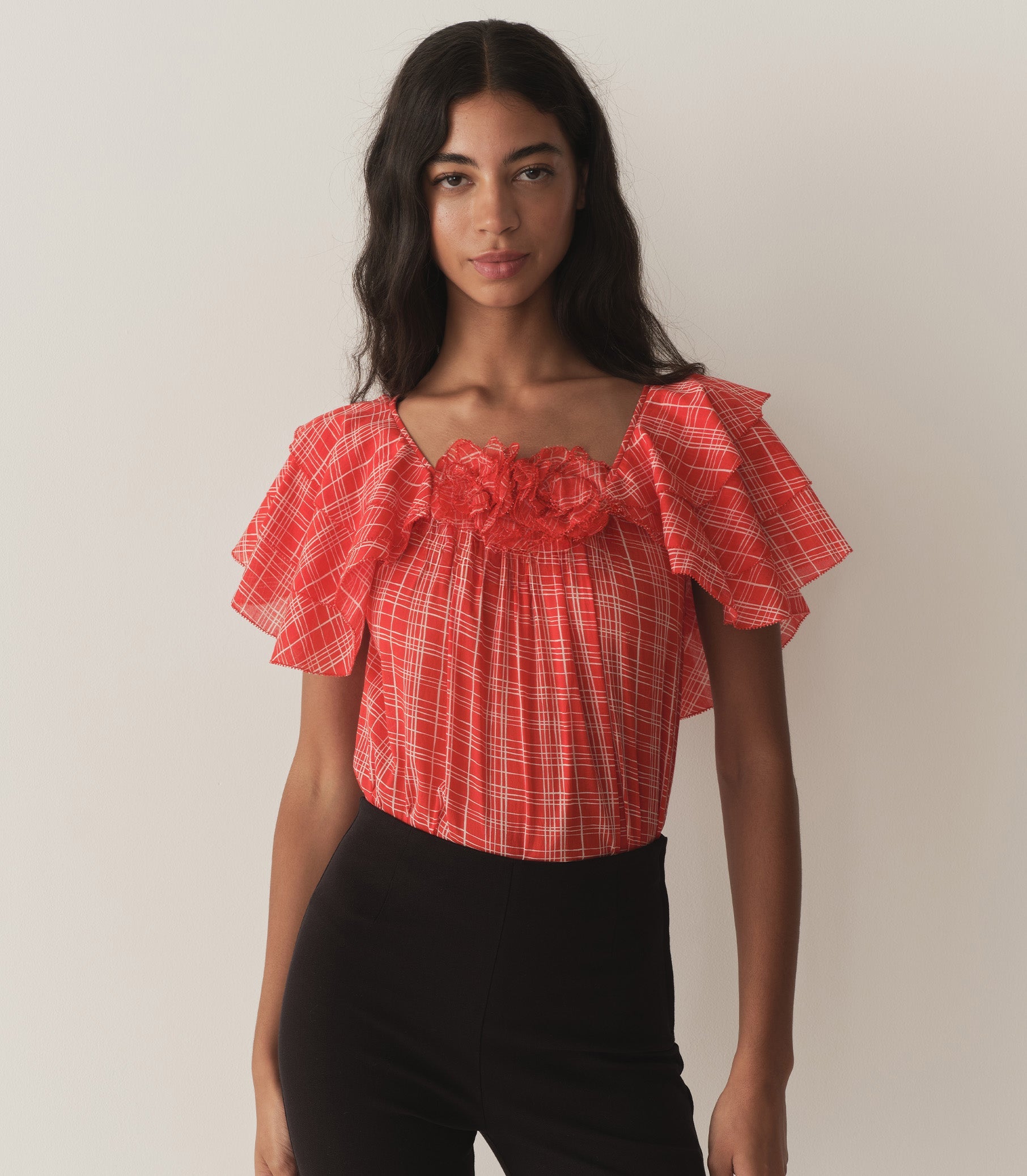 DÔEN Women Analicia Top - Sylvie Plaid