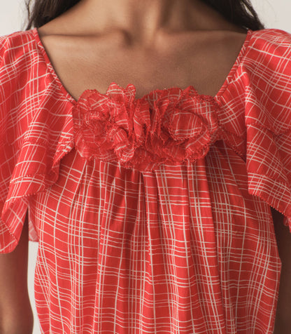 DÔEN Women Analicia Top - Sylvie Plaid