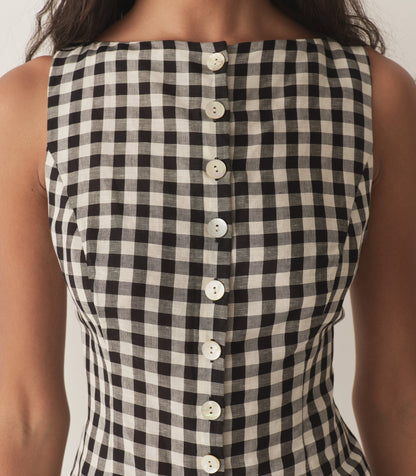DÔEN Women Hayden Top - Black Marilyn Gingham