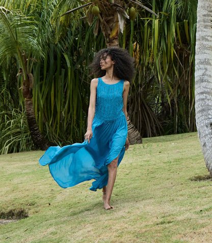 DÔEN Women Donyale Dress - Blue Grotto