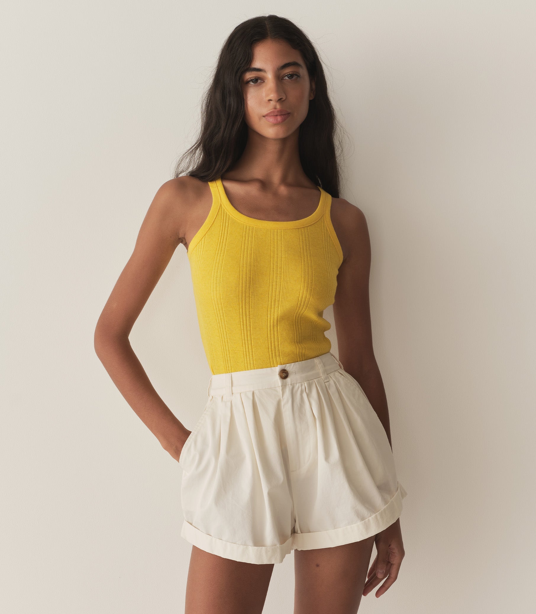 DÔEN Women Seine Cashmere Tank - Citrus
