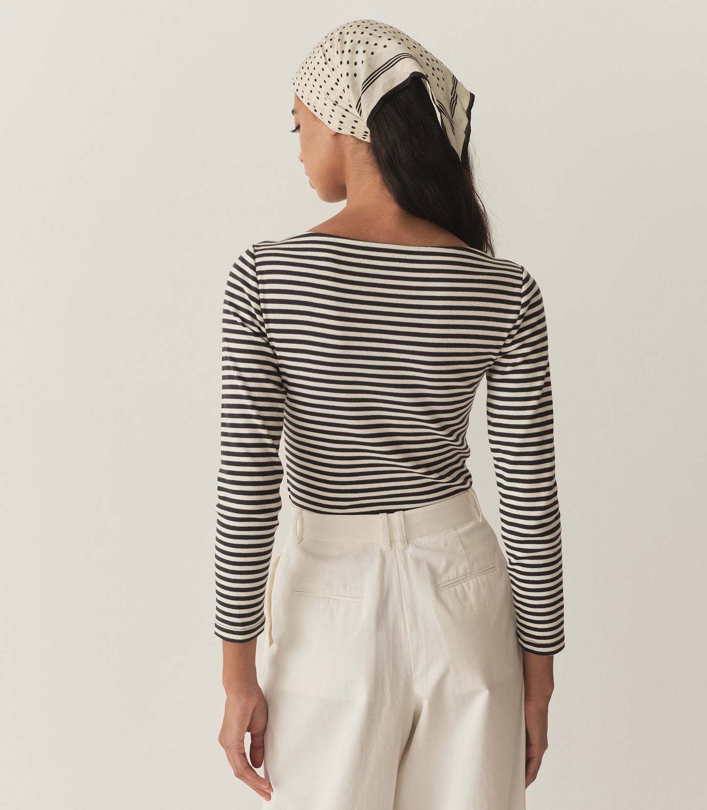 DÔEN Women Paulette Tee - Navy Nantucket Stripe