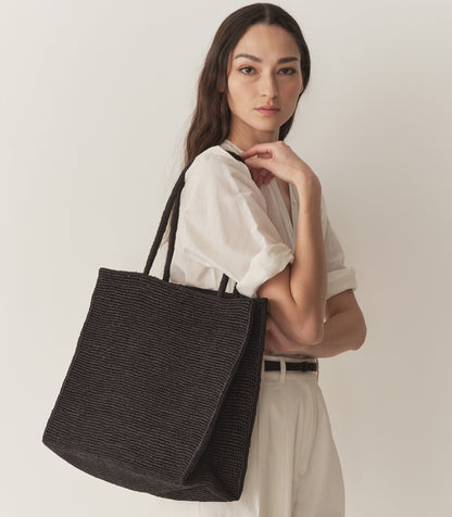 DÔEN Women Grande Mathilde Bag - Black Raffia