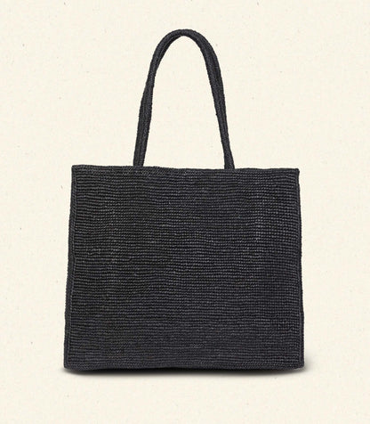 DÔEN Women Grande Mathilde Bag - Black Raffia