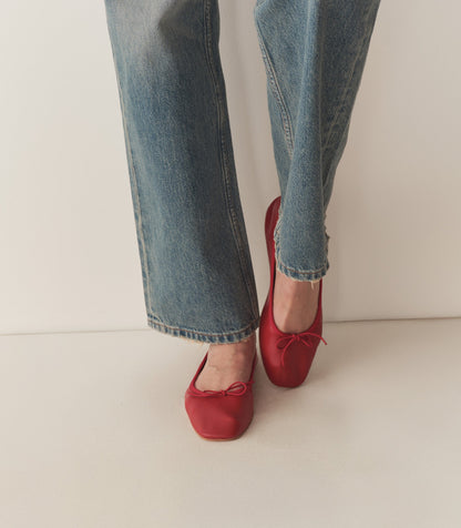 DÔEN Women Fifi Ballet Flat - Red Nappa